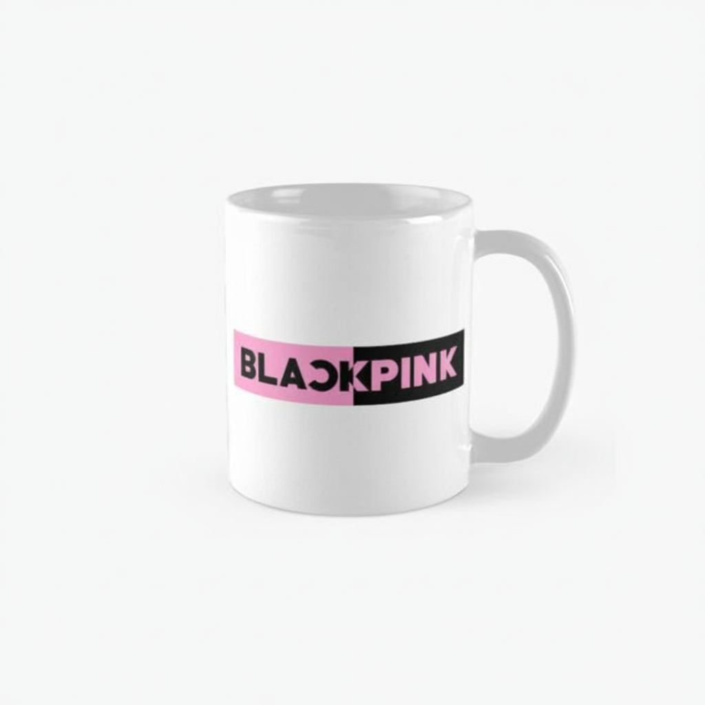 Blackpink Ceramic Coffee Mug With Pink Rectangle Design