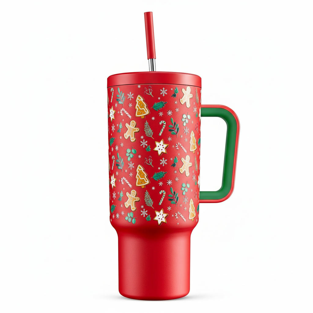 40oz Tumbler with Handle Leak Proof Lid and Straw