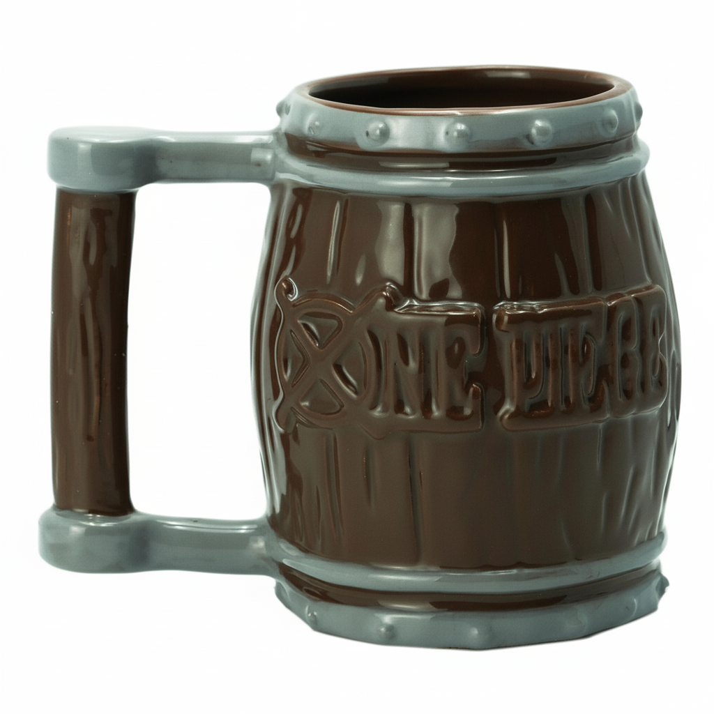 3D One Piece Straw Hat Barrel Design 12oz Ceramic Mug