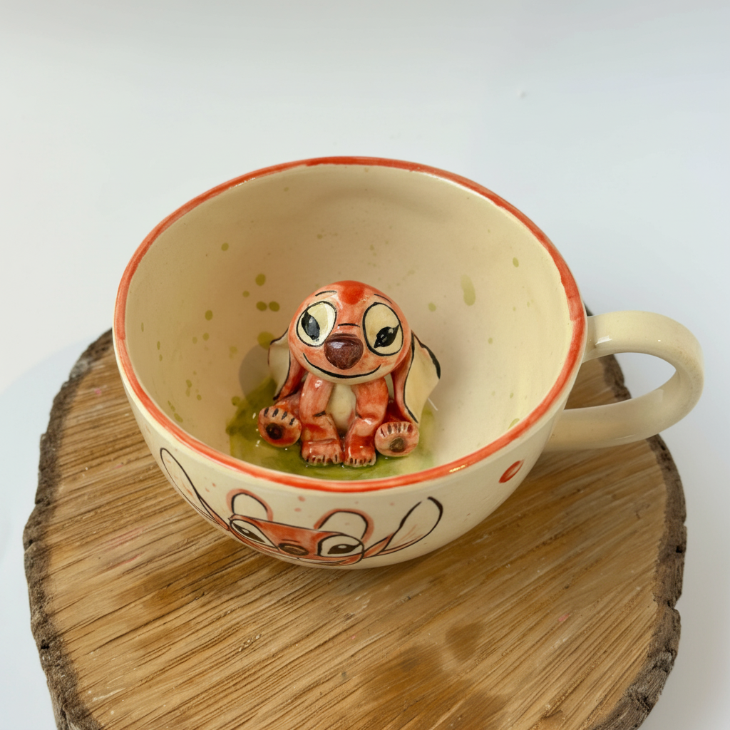 Handmade Cartoon Character Ceramic Coffee Mug