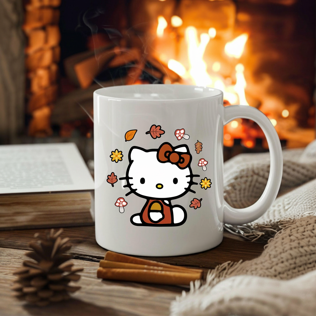 [Copy]Hello Kitty Sanrio 20oz Ceramic White Speckled X-Large Mug