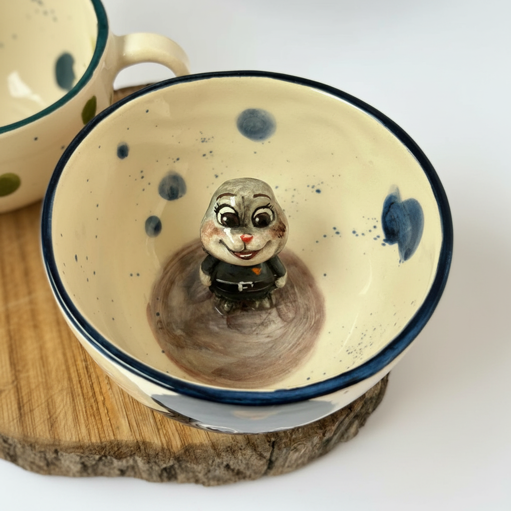 Handmade Ceramic Cartoon Character Coffee Mugs