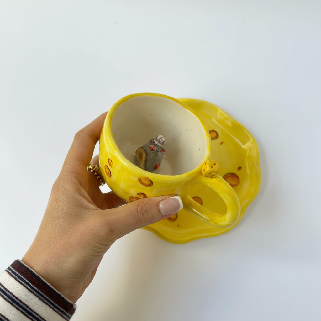 Handmade Ceramic Coffee Mug And Plates Set