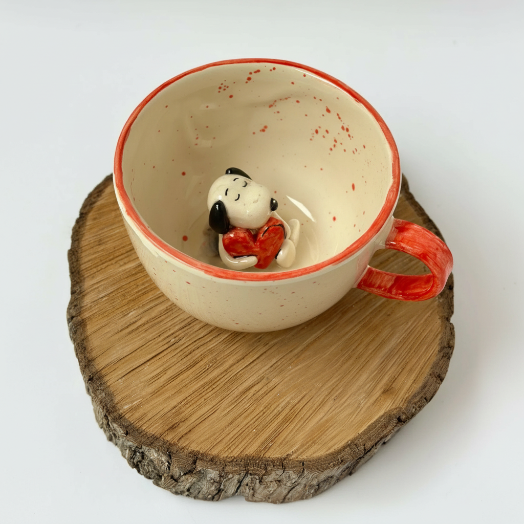 Handmade Cartoon Dog Ceramic Coffee Mug