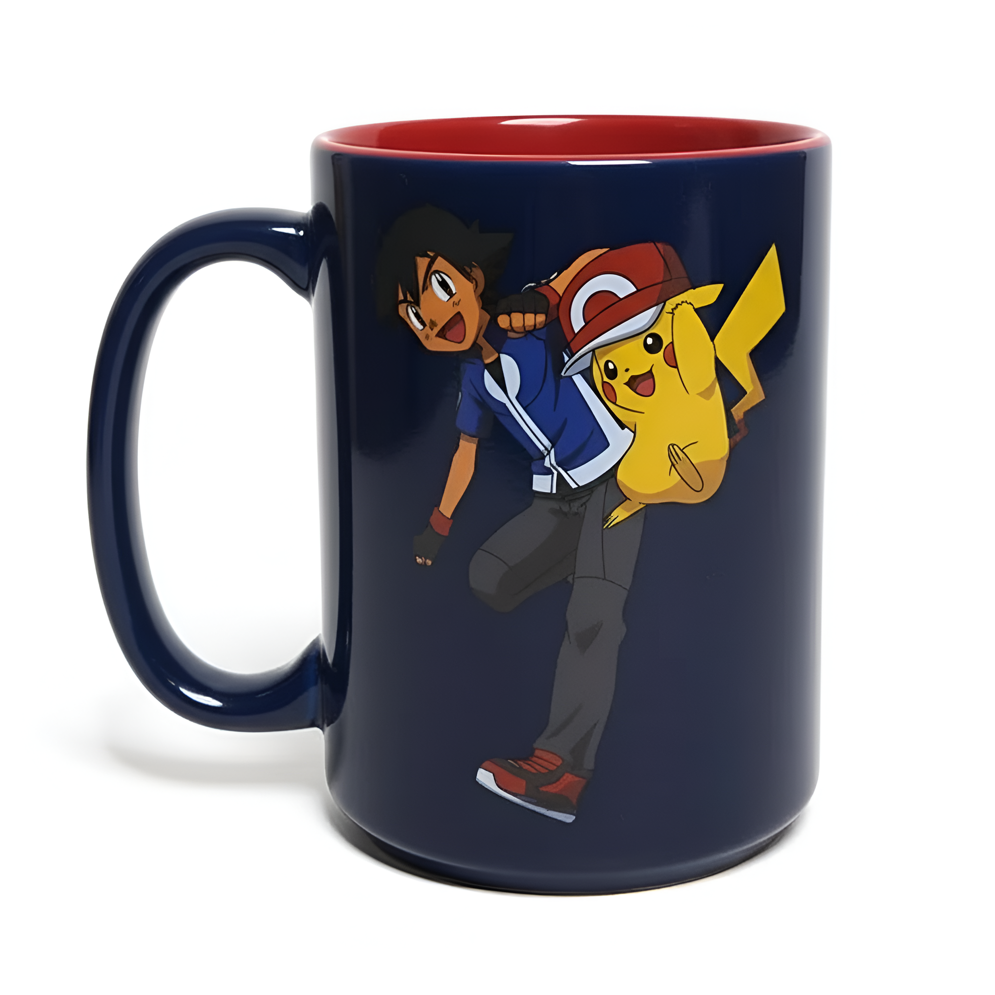 ust Funky Blue Pokemon Pikachu & Ash Ceramic Coffee Cup Mug 16oz
