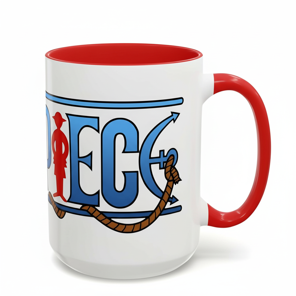 One Piece Accent Coffee Mug | Anime Fun Mug for Coffee Lovers, 11oz, 15oz, Grand Line Brew One Piece Mug | Durable Ceramic Tea Cup