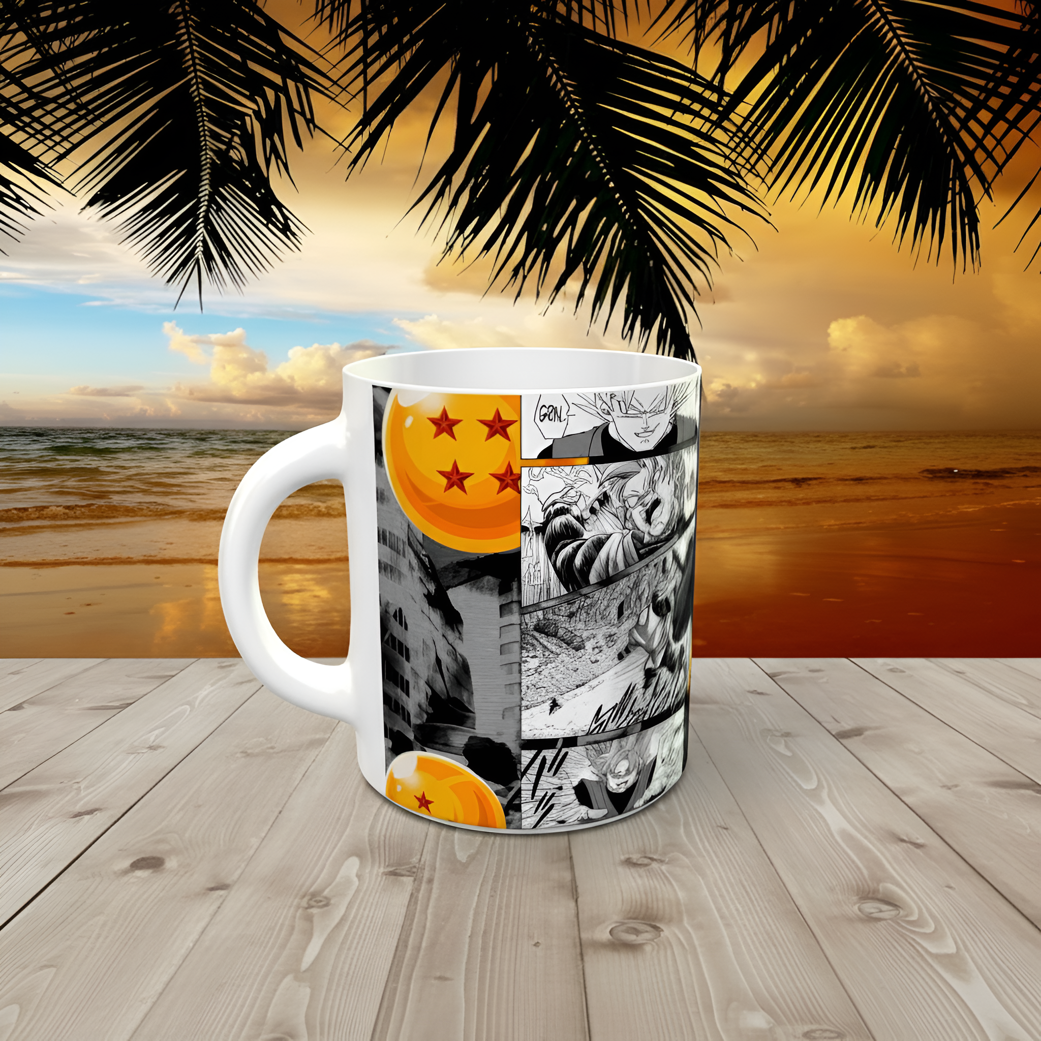 Handmade Dragon Ball Z Super Saiyan Rose Mug