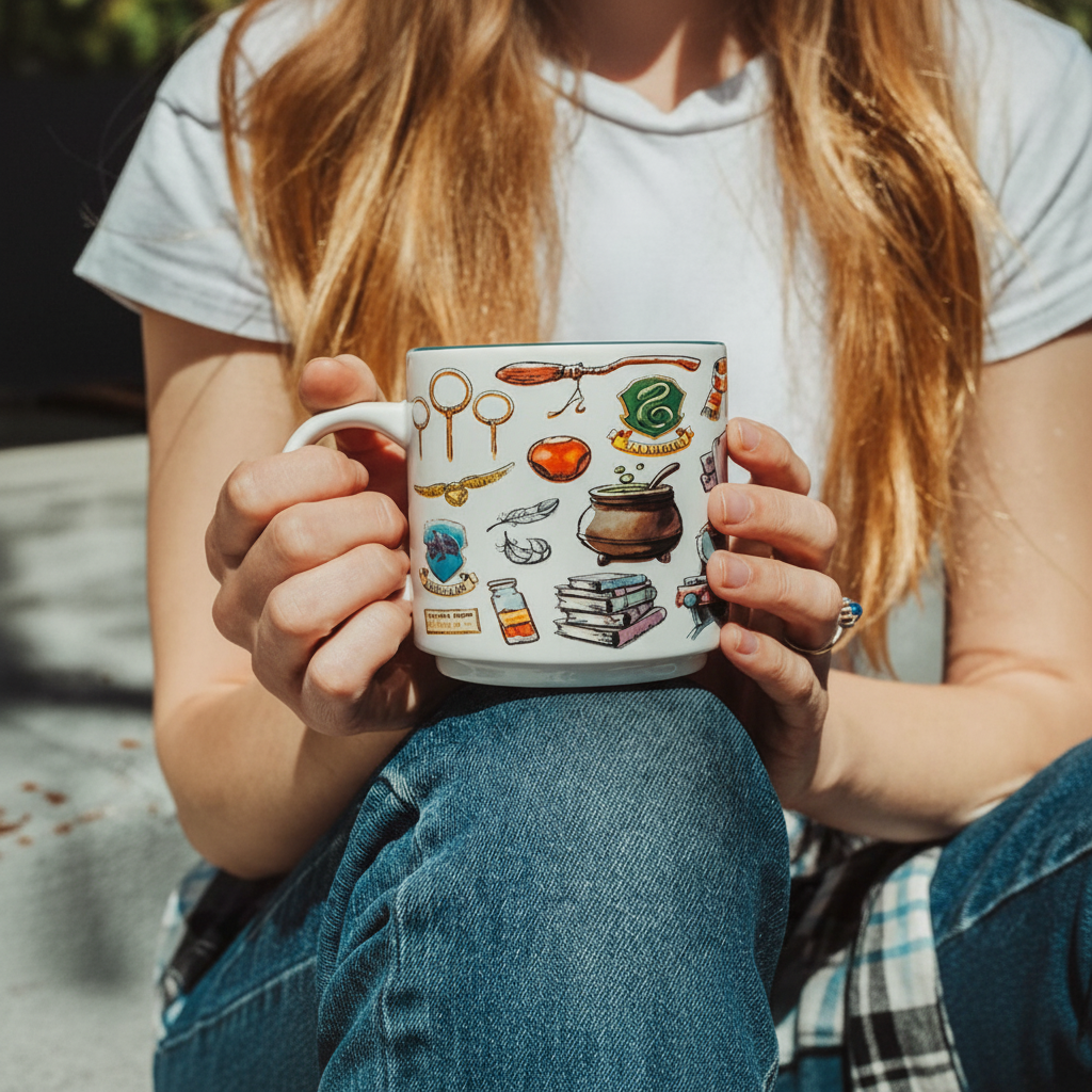 Harry Potter Hogwarts Allover Icons Ceramic Stacking Mug