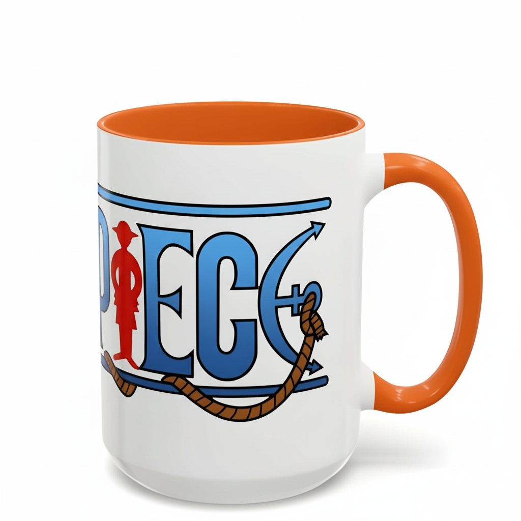 One Piece Accent Coffee Mug | Anime Fun Mug for Coffee Lovers, 11oz, 15oz, Grand Line Brew One Piece Mug | Durable Ceramic Tea Cup