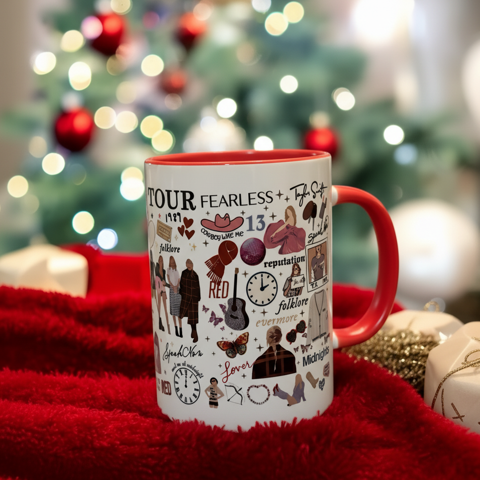 Taylor Swift Eras Tour Album Lyrics Fan Coffee Mug
