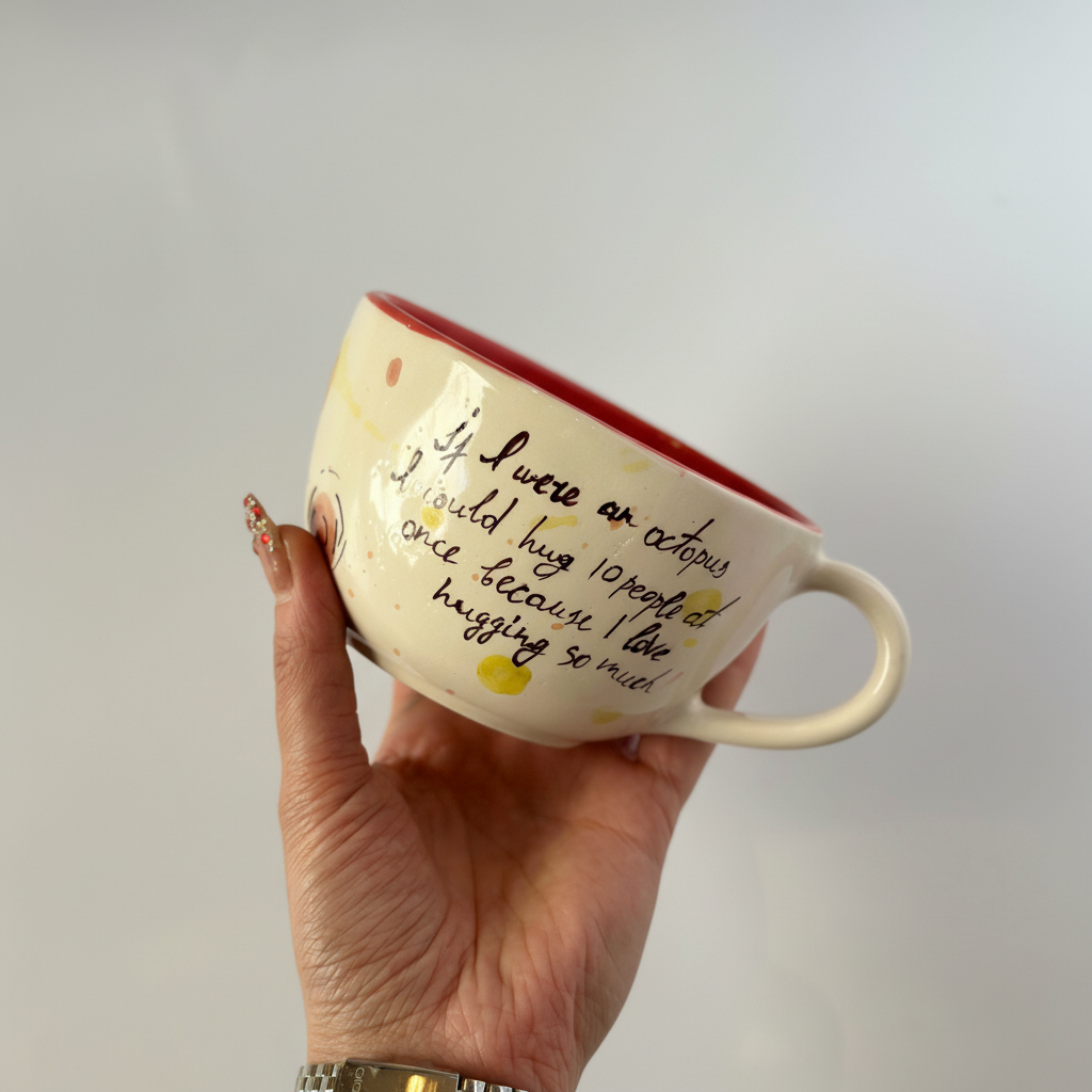 Handmade Ceramic Mug With Star Pattern
