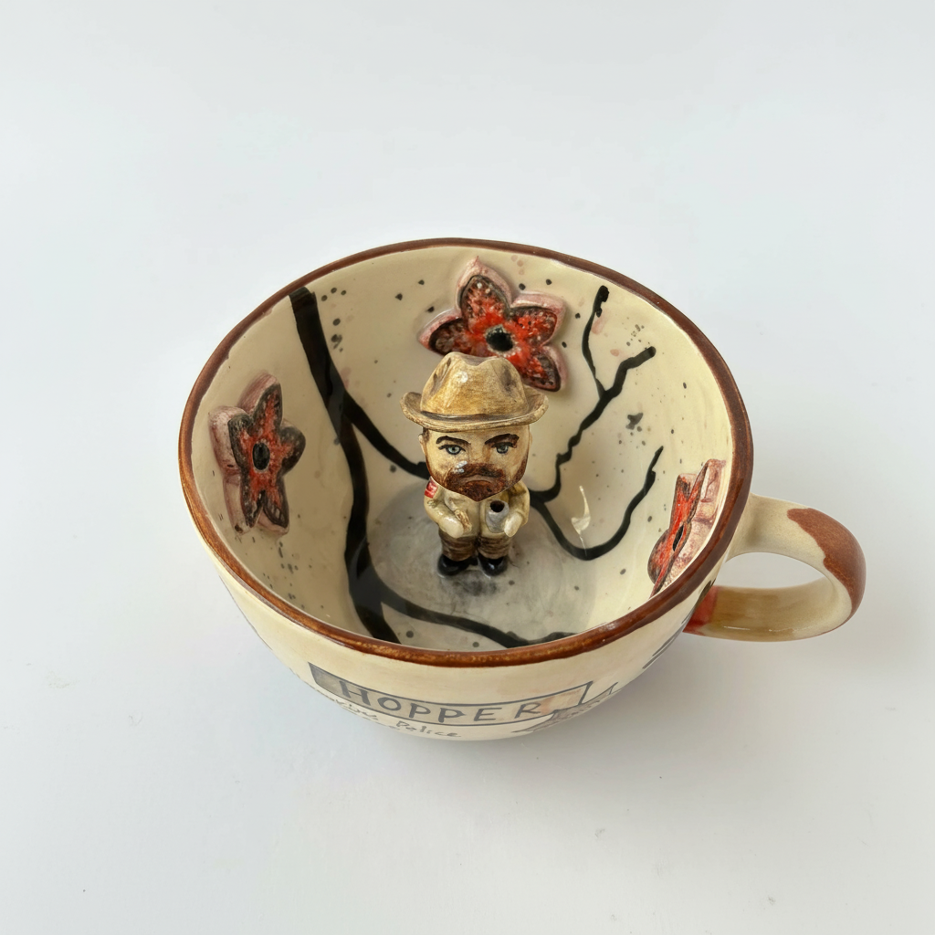 Handmade Ceramic Character Coffee Drinking Mug