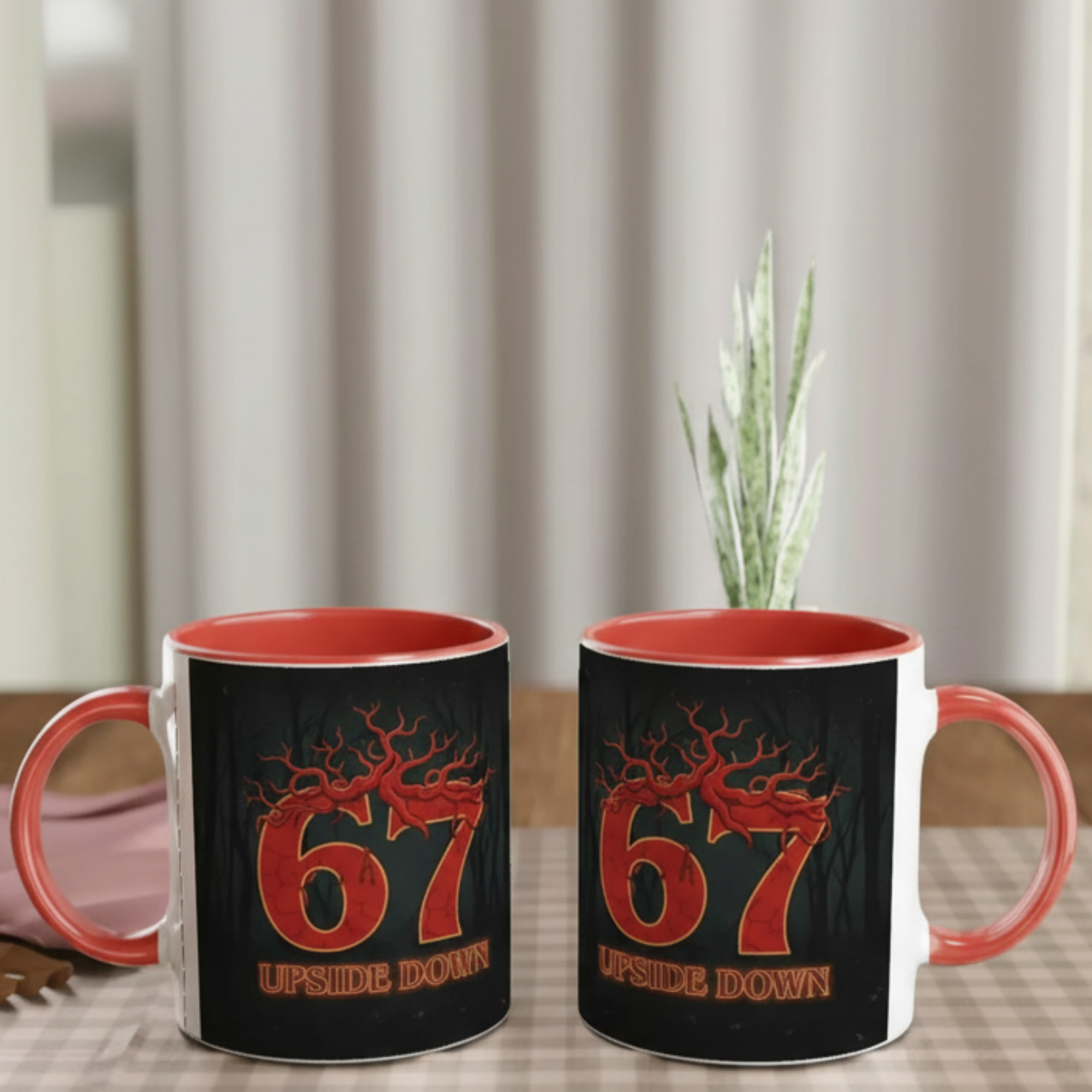 Stranger Things Upside Down 67 Meme Parody Mug