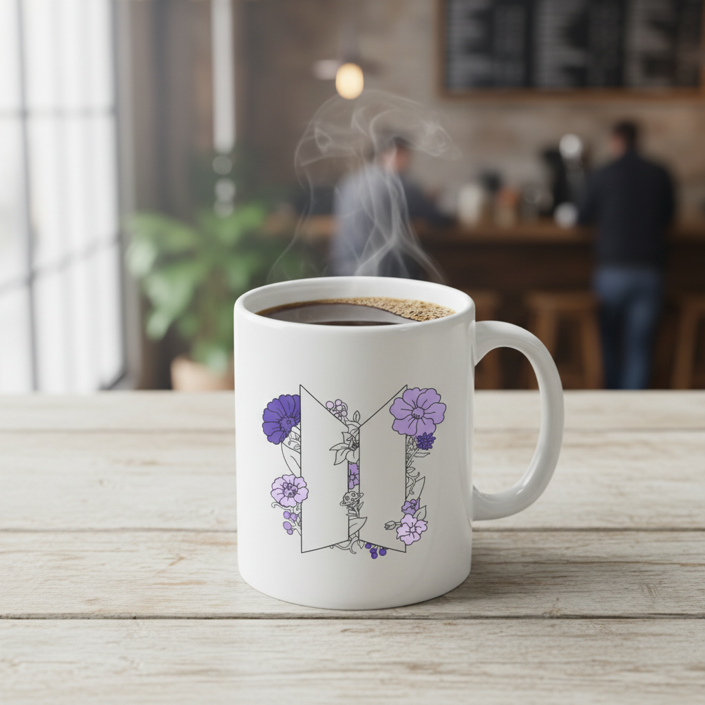 Bts Army Mug, BTS Mug, Kpop Fan Mug, BTS Merch, BTS Gift, Kpop Mug, Bts Flower Mug