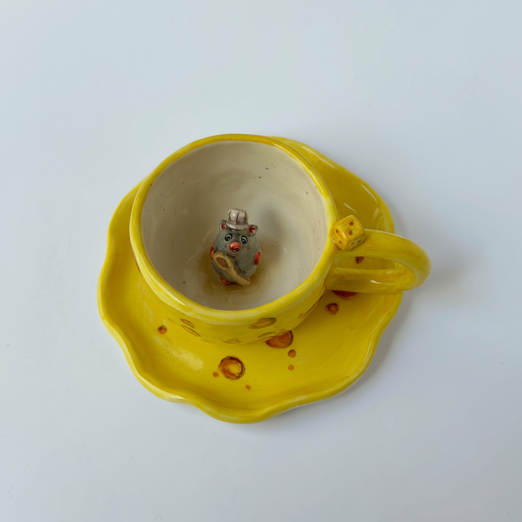 Handmade Ceramic Coffee Mug And Plates Set