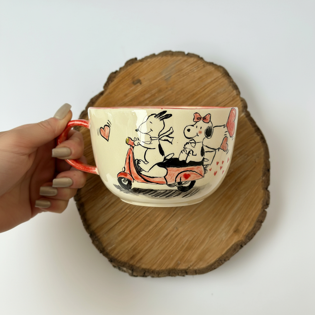 Handmade Cartoon Dog Ceramic Coffee Mug