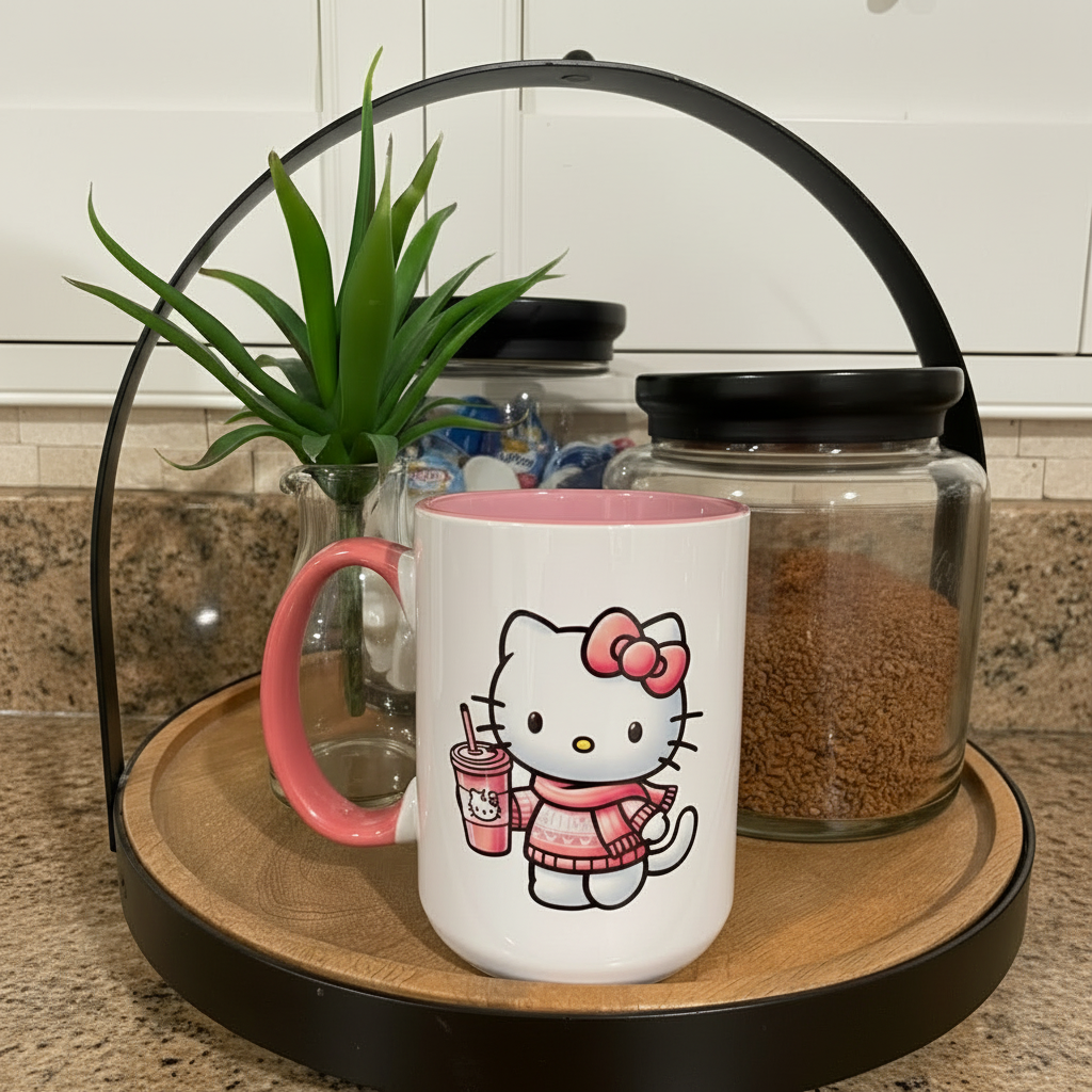 Kitty Coffee Mug: Personalized Winter Ceramic Mug 