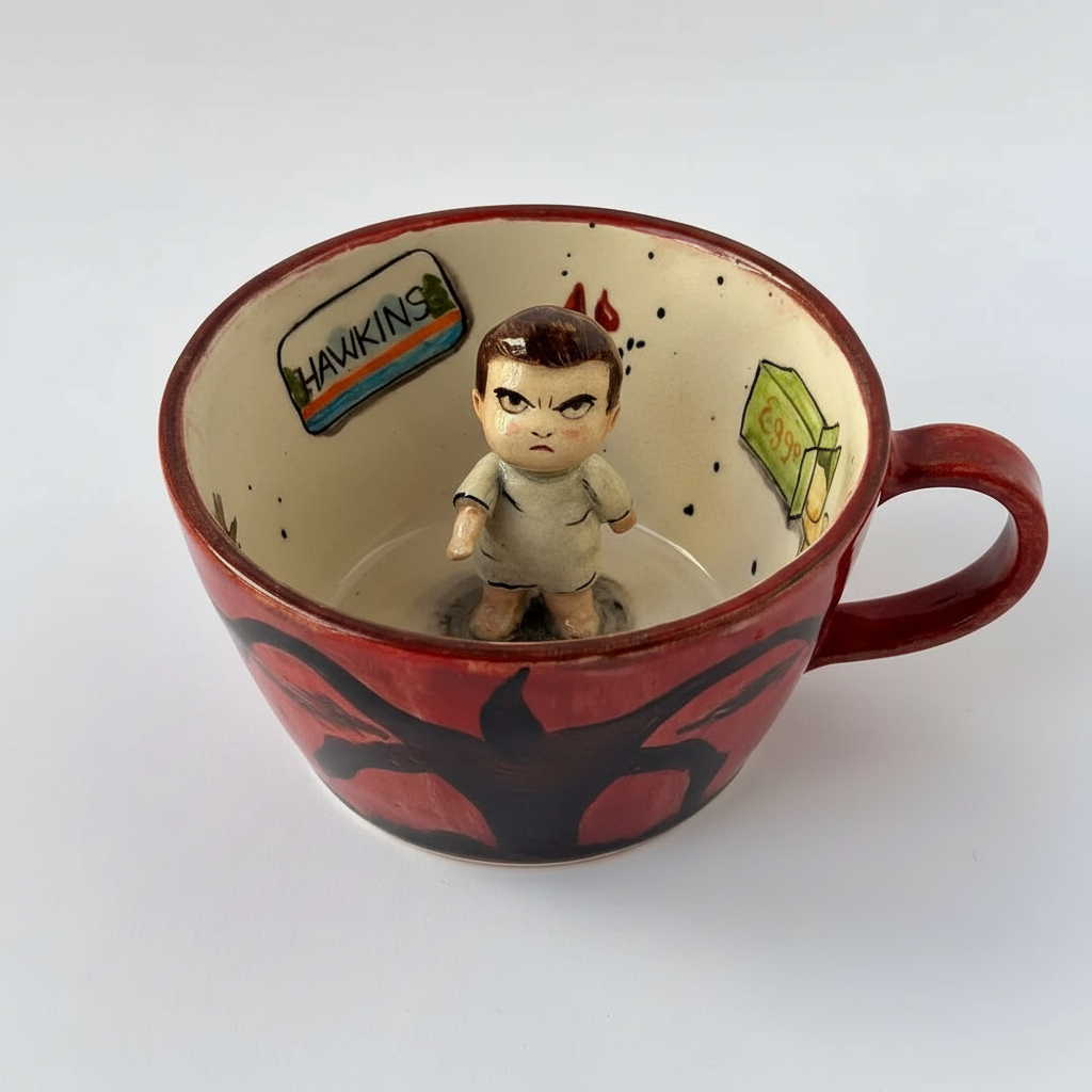 Handmade Glossy Stranger Things Ceramic Tea And Coffee Mug