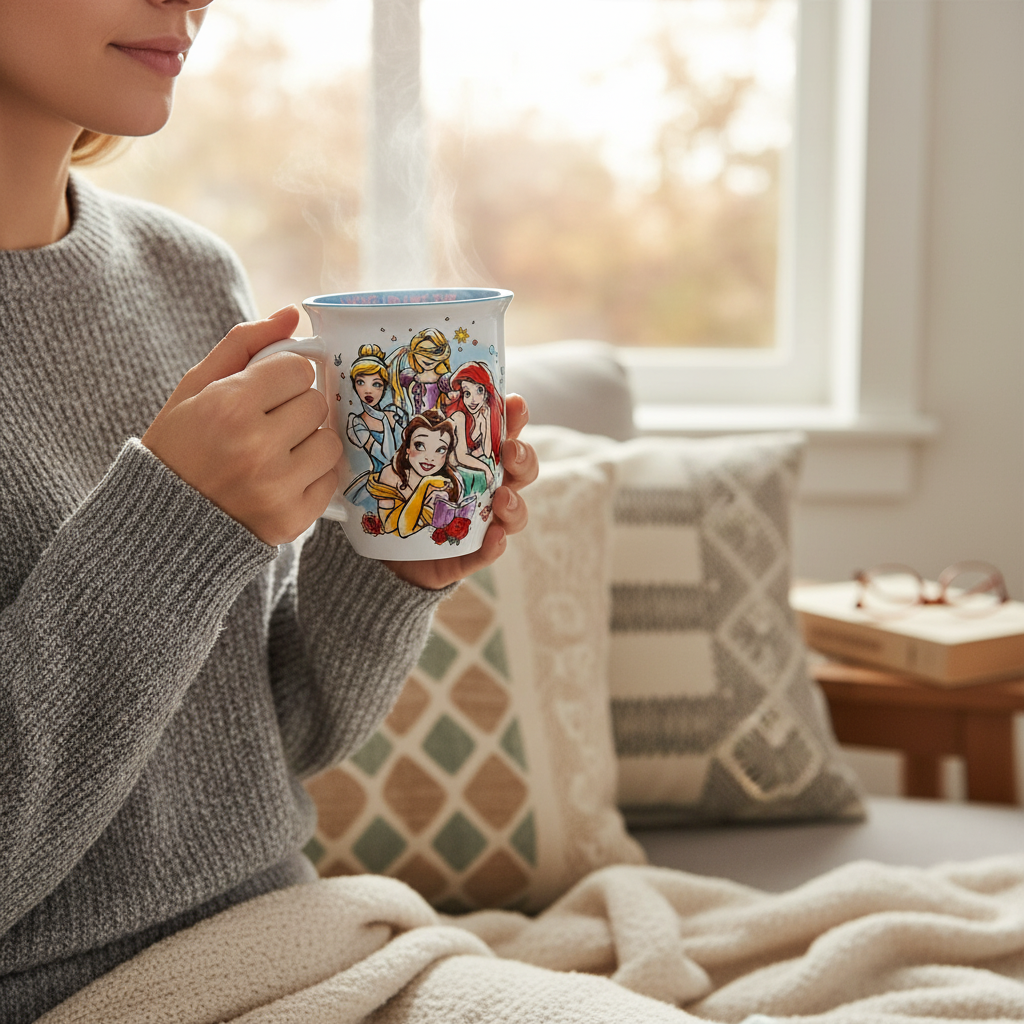 Princess Character Themed Ceramic Wide Rim Mug