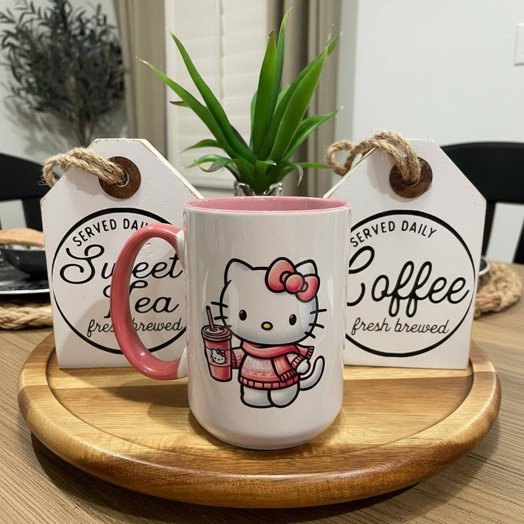 Kitty Coffee Mug: Personalized Winter Ceramic Mug 