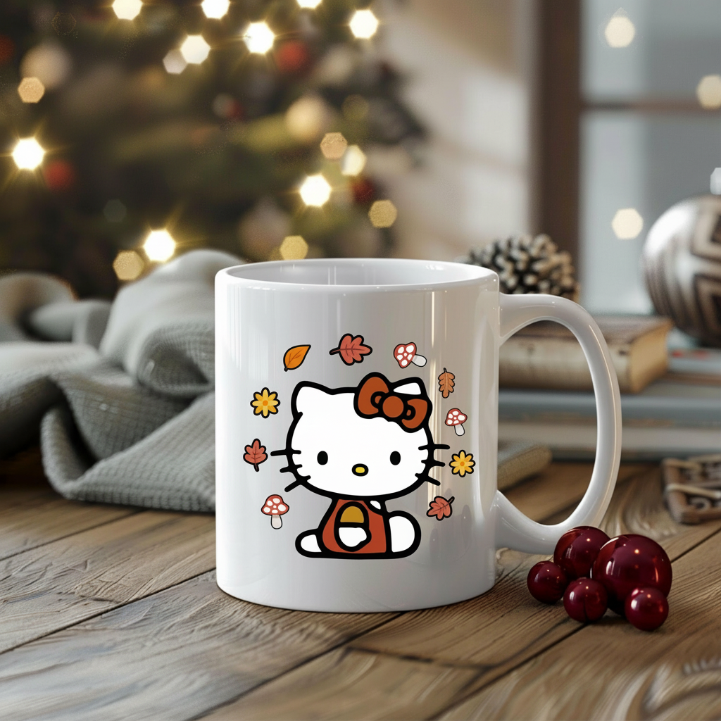 [Copy]Hello Kitty Sanrio 20oz Ceramic White Speckled X-Large Mug