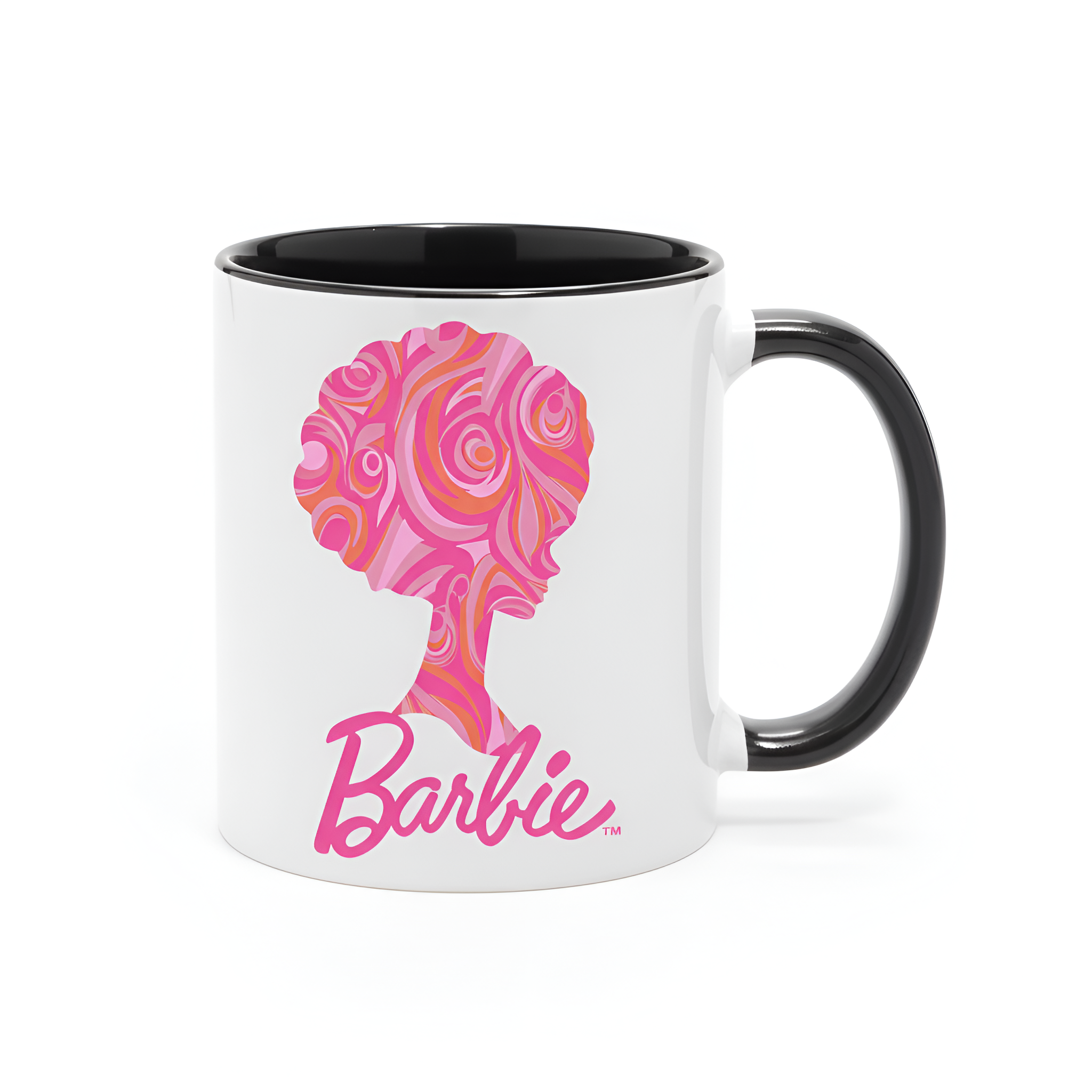 Barbie Swirl Design Mug Retro Silhouette Ceramic Coffee Cup