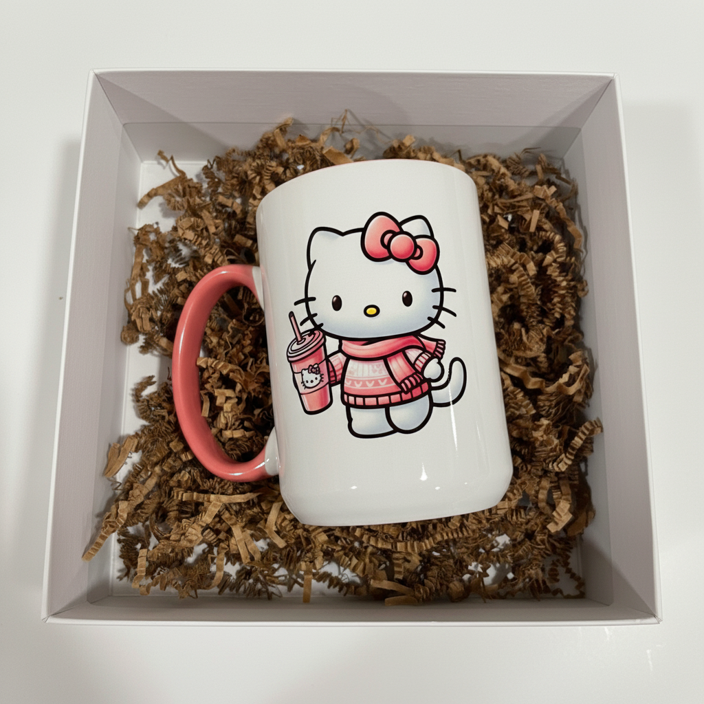 Kitty Coffee Mug: Personalized Winter Ceramic Mug 