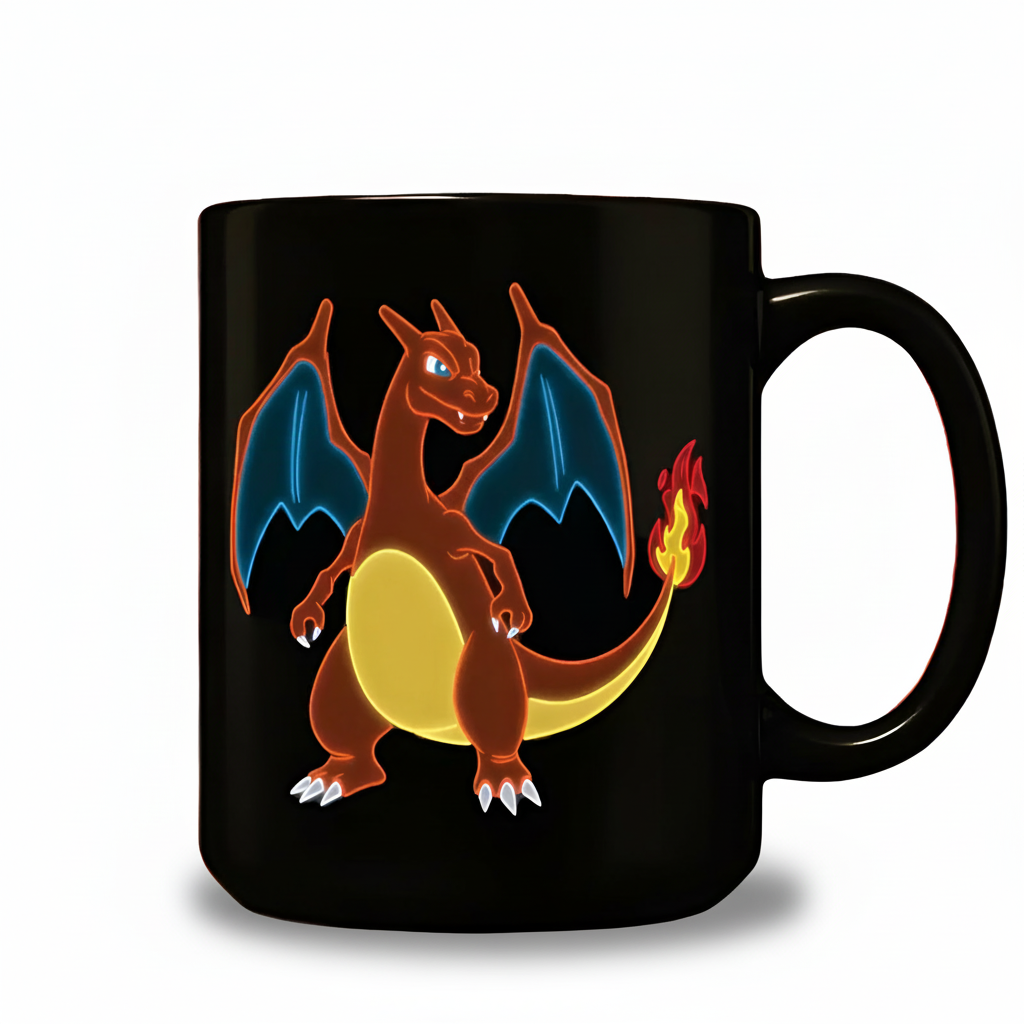 Pokemon Charizard Neon Graphic Stoneware Mug