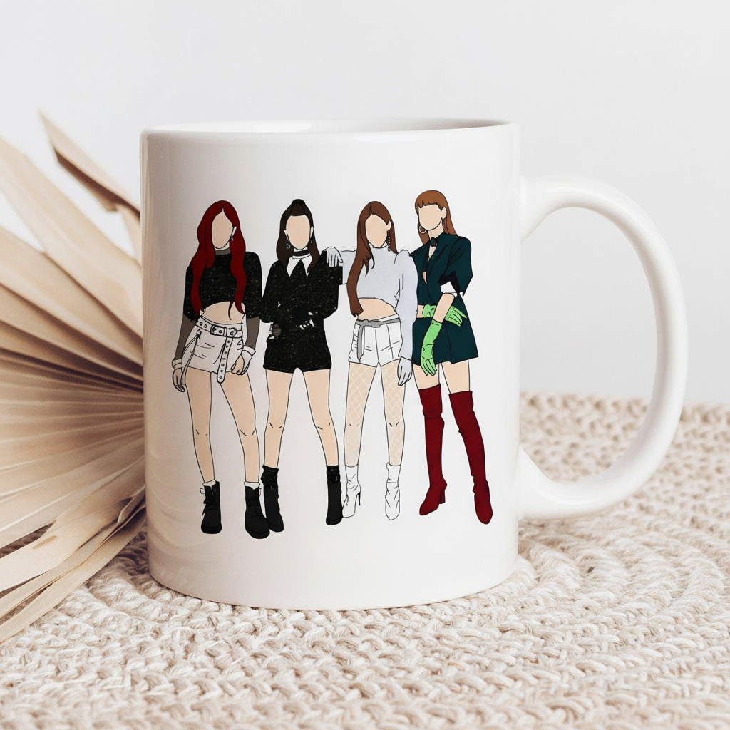 Blackpink Kpop Faceless Illustration Ceramic Mug
