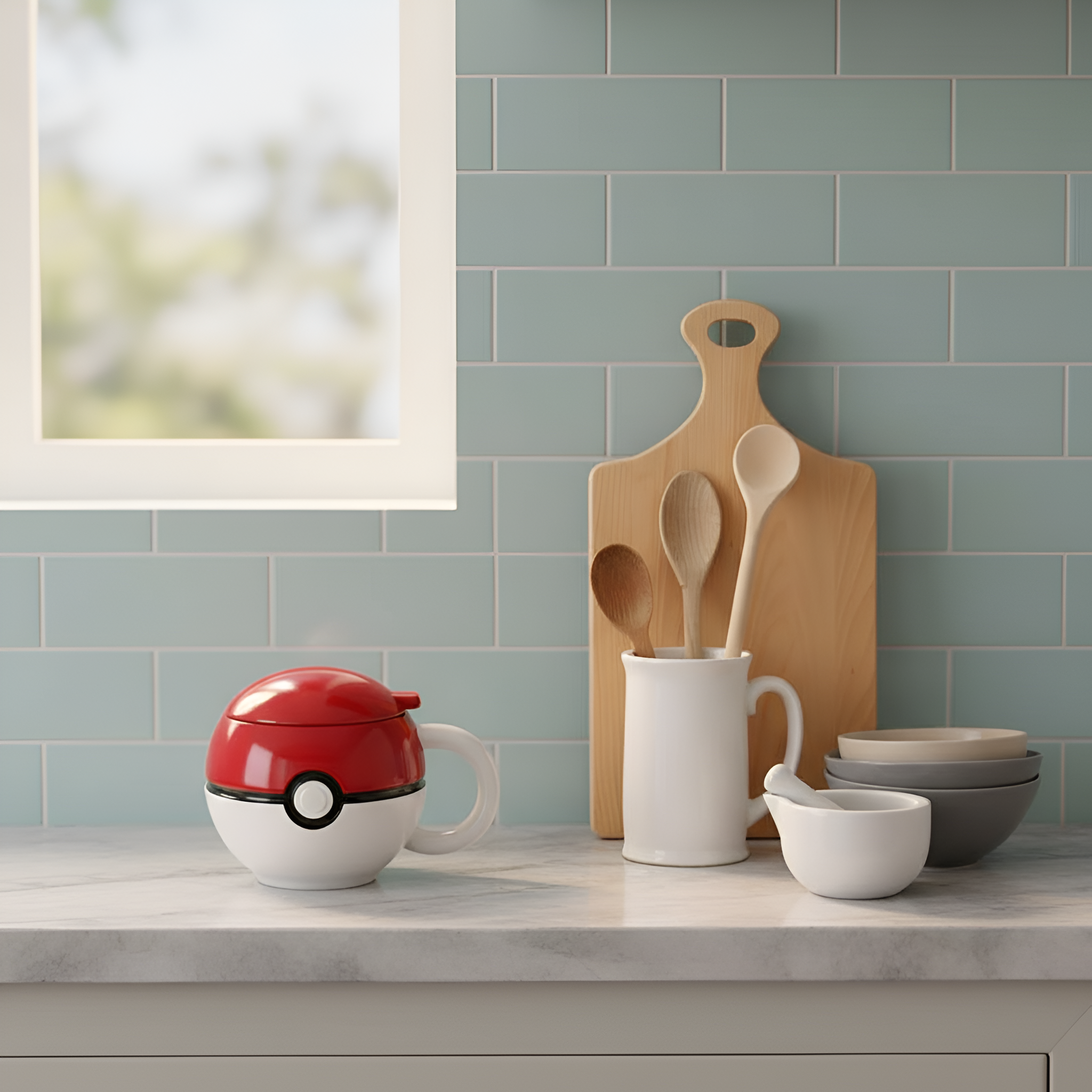 Pokémon Pokéball Mug with Lid Ceramic Coffee and Tea Cup for Fans
