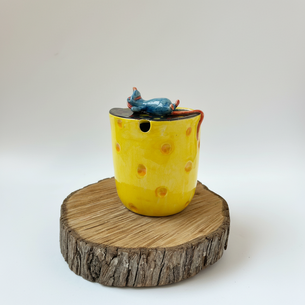 Handmade Ceramic Takeaway Coffee Mug With Mouse
