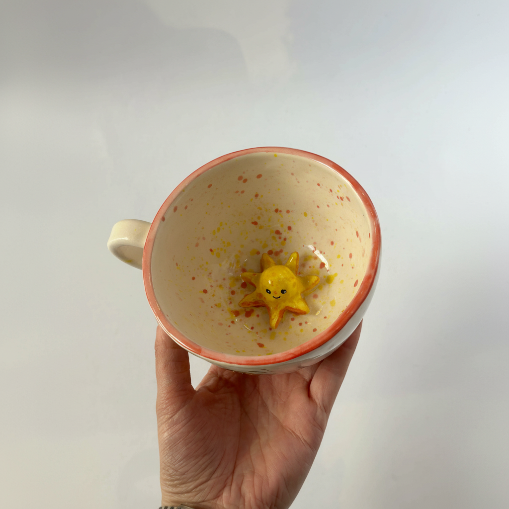 Handmade Ceramic Mug With Star Pattern