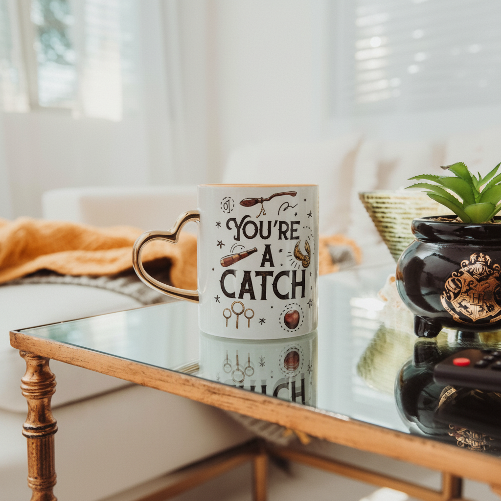 Harry Potter Quidditch "You're A Catch" Sculpted Handle Ceramic Mug