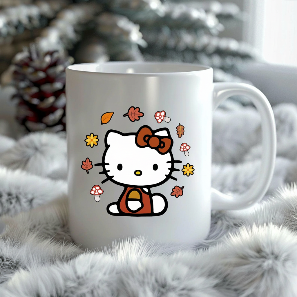 [Copy]Hello Kitty Sanrio 20oz Ceramic White Speckled X-Large Mug