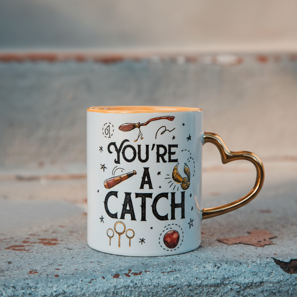 Harry Potter Quidditch "You're A Catch" Sculpted Handle Ceramic Mug