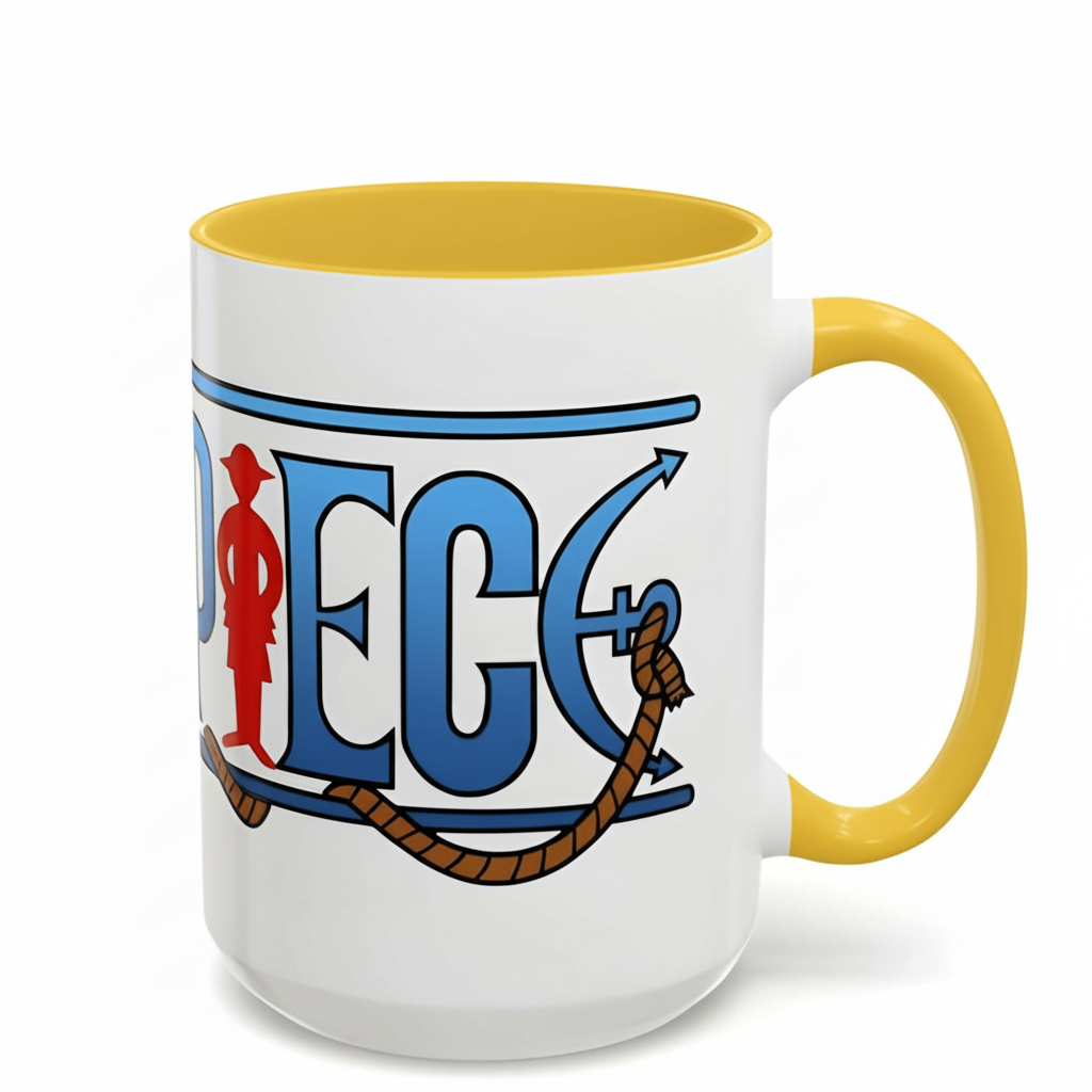 One Piece Accent Coffee Mug | Anime Fun Mug for Coffee Lovers, 11oz, 15oz, Grand Line Brew One Piece Mug | Durable Ceramic Tea Cup
