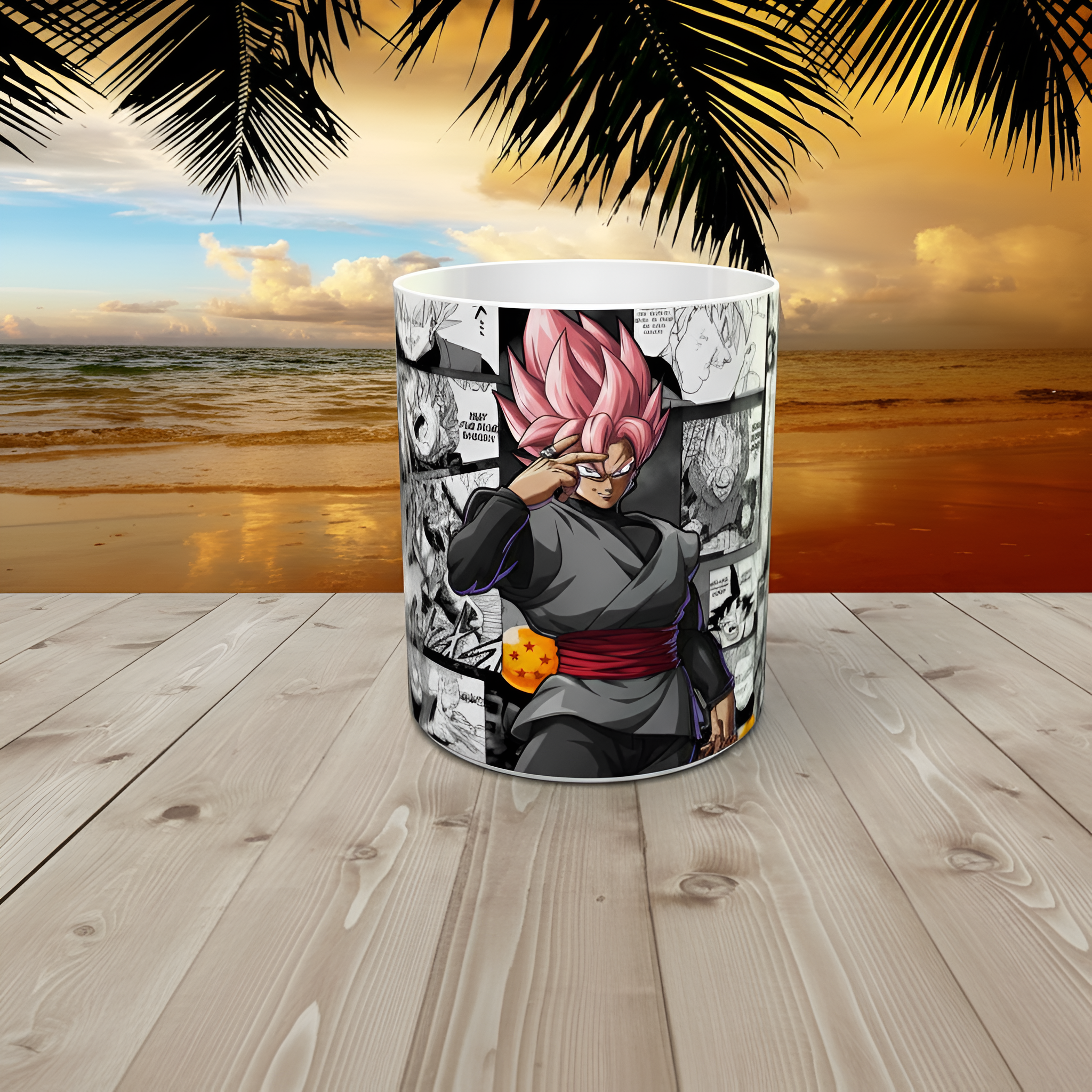 Handmade Dragon Ball Z Super Saiyan Rose Mug