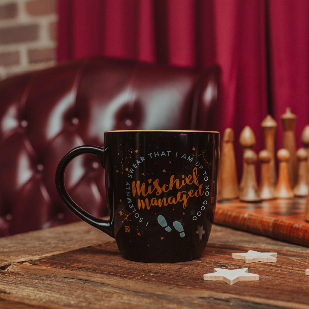 Harry Potter Marauder's Map Black and Gold Ceramic Mug 