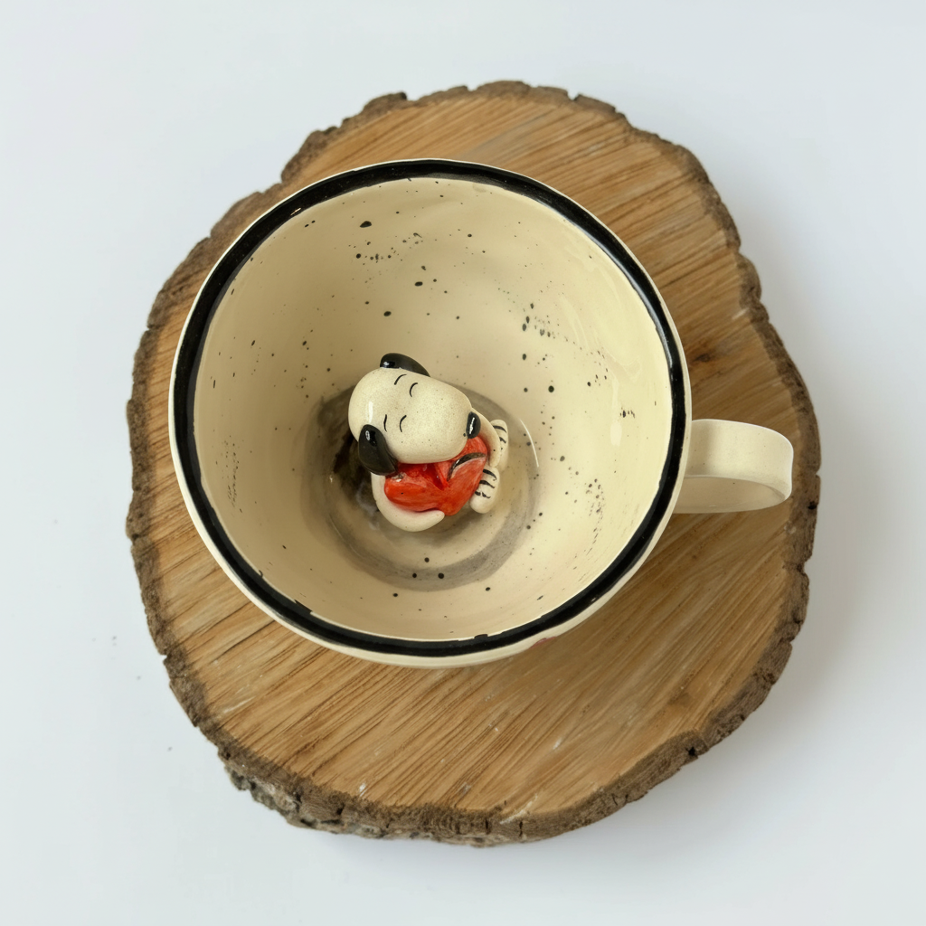 Handcrafted Cartoon Character Glazed Ceramic Mug