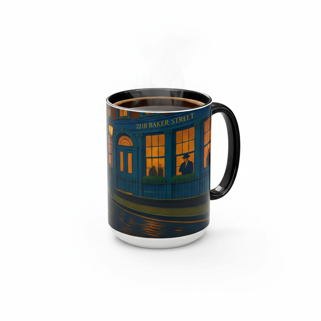 Sherlock Inspired Baker Street Evening Ceramic Mug 