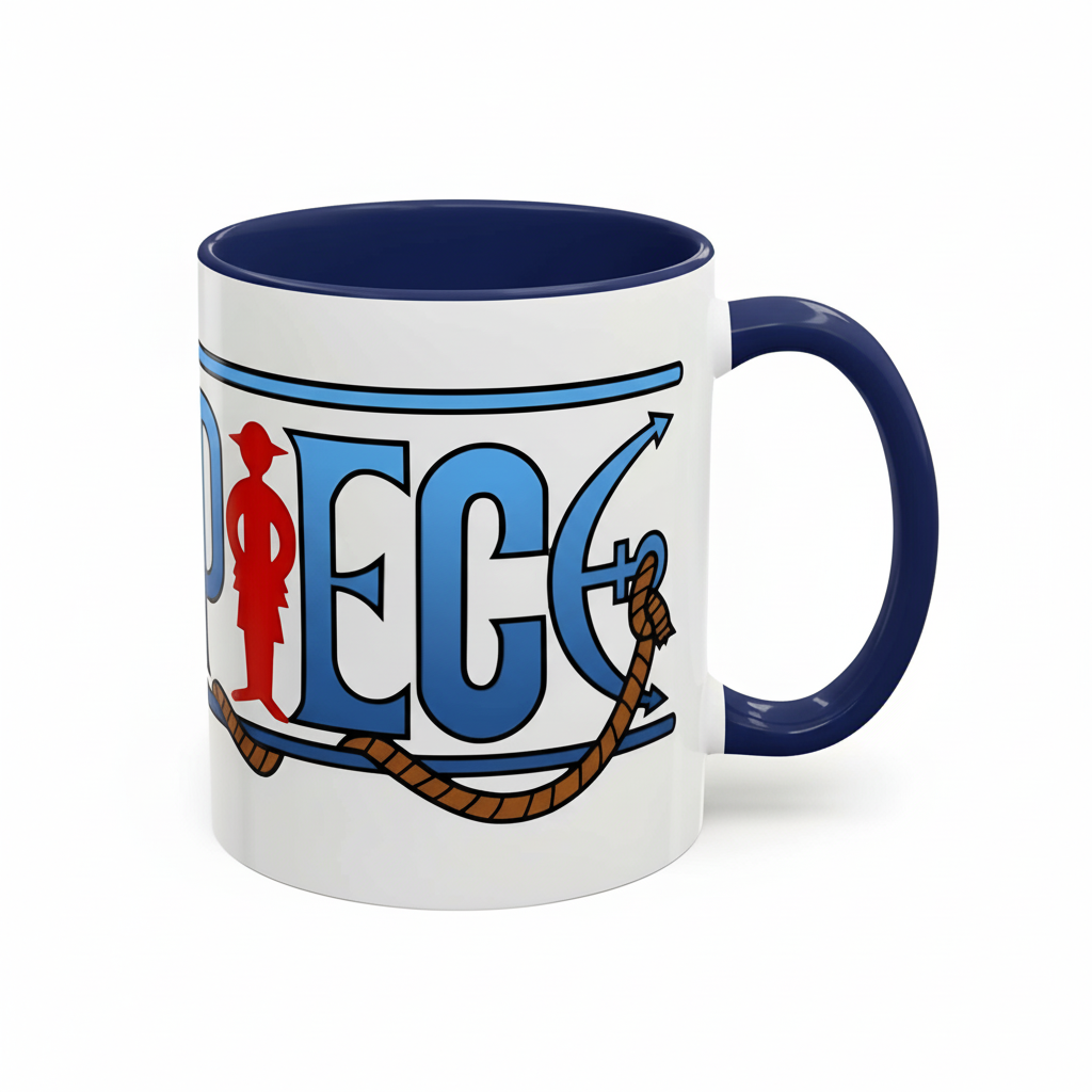 One Piece Accent Coffee Mug | Anime Fun Mug for Coffee Lovers, 11oz, 15oz, Grand Line Brew One Piece Mug | Durable Ceramic Tea Cup