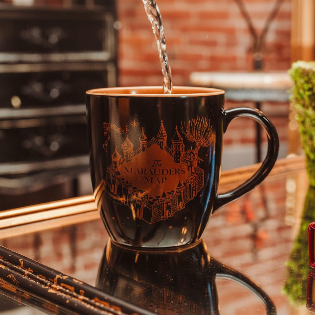 Harry Potter Marauder's Map Black and Gold Ceramic Mug 