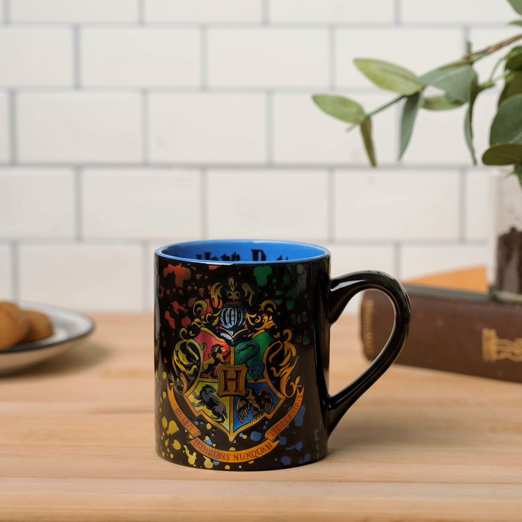Harry Potter Hogwarts Crest Splatter Ceramic Mug