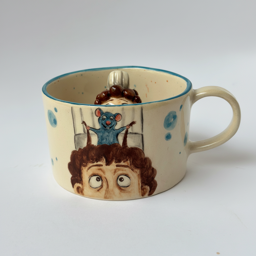 Handmade Ceramic Coffee Mug With Character Design