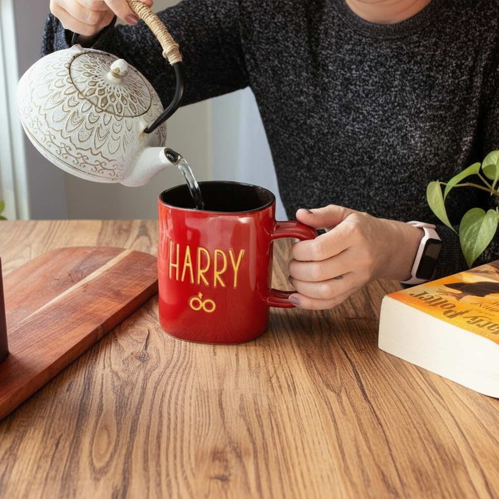 Wax Resist Ceramic Pottery Mug