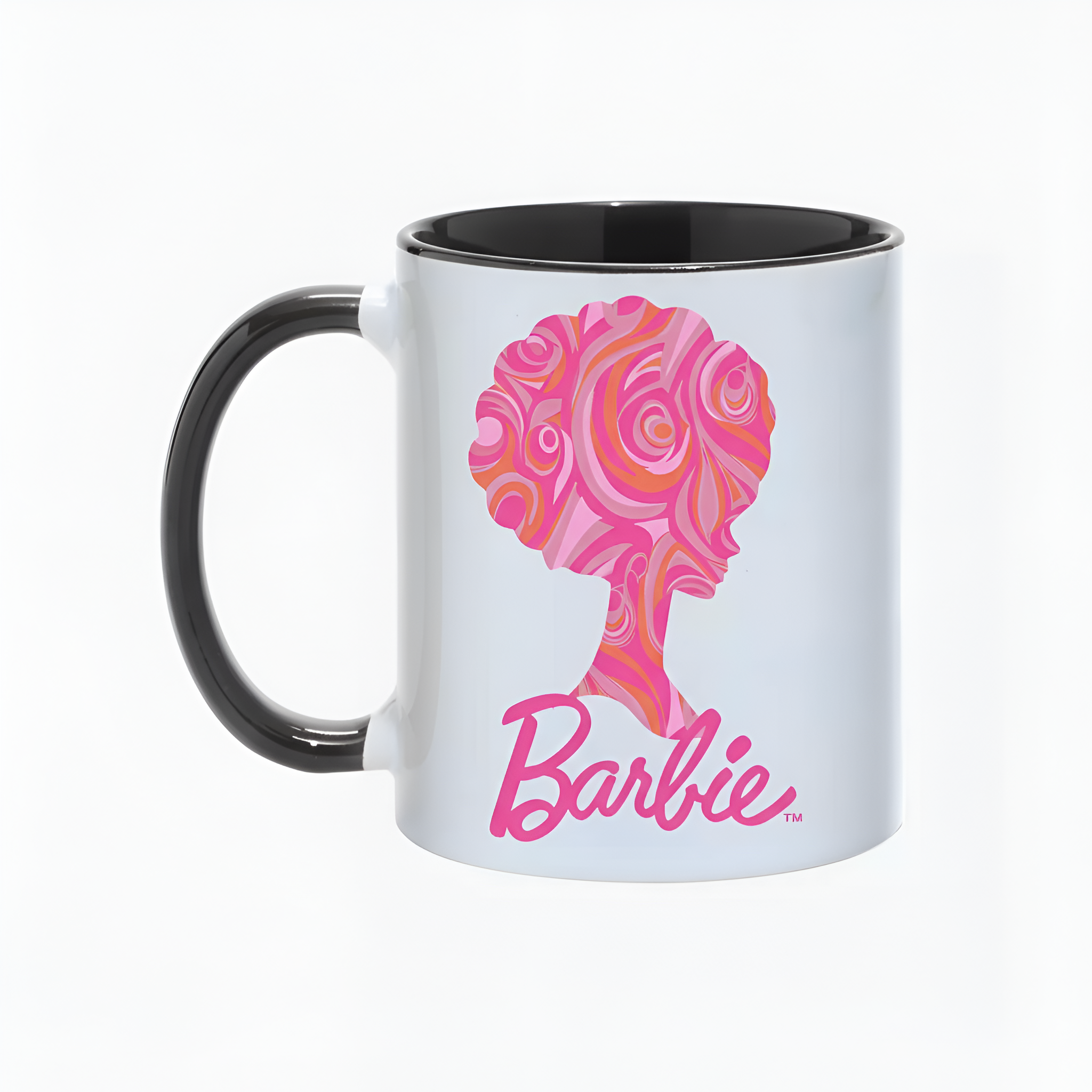 Barbie Swirl Design Mug Retro Silhouette Ceramic Coffee Cup