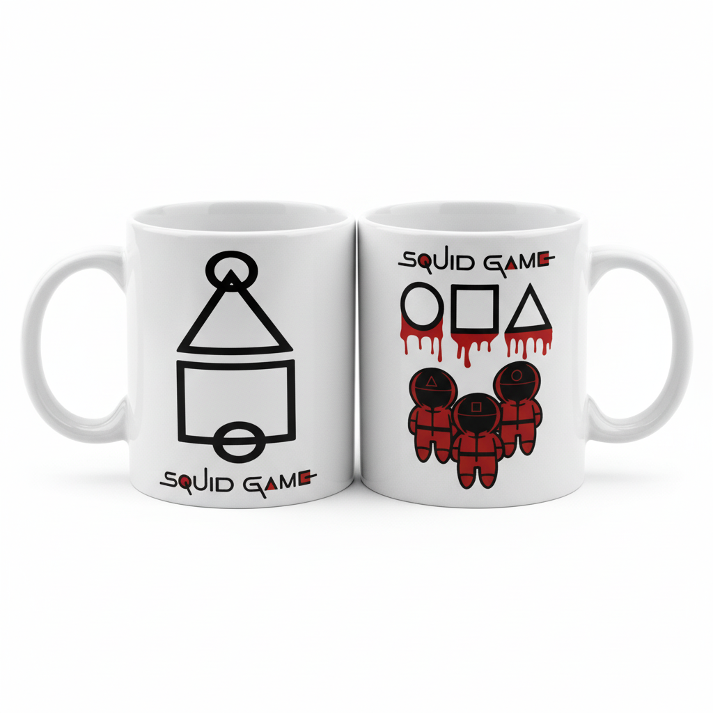 Squid Game Themed Coffee Mug With K Drama Icon Design