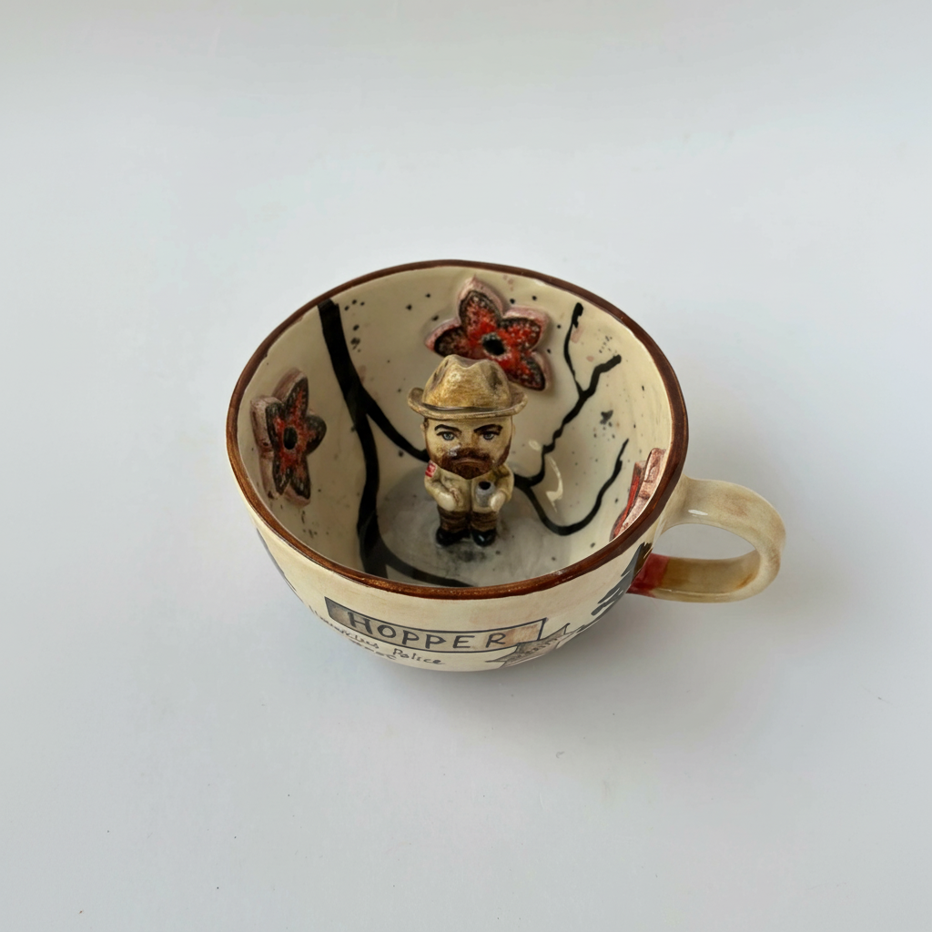 Handmade Ceramic Character Coffee Drinking Mug