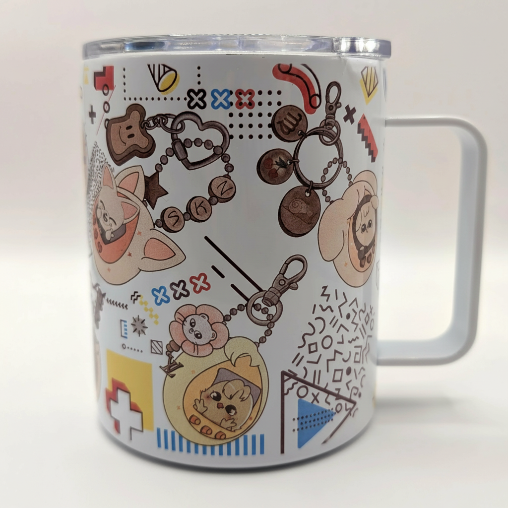 K Pop SKZOO 90s Style Insulated Camper Mug