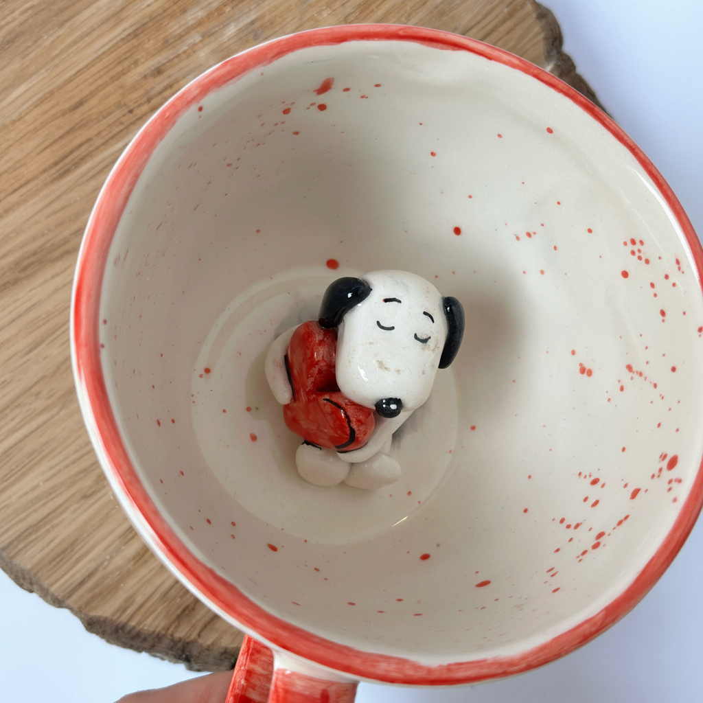 Handmade Cartoon Dog Ceramic Coffee Mug